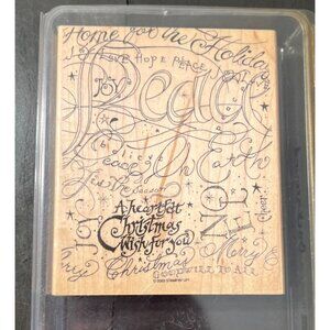 Stampin Up! 2003 Holiday Print Wood Mounted Rubber Stamp Christmas